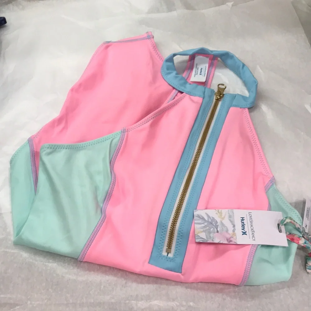 LoveShackFancy X Hurley Max Colorblock One Piece Bathing Suit